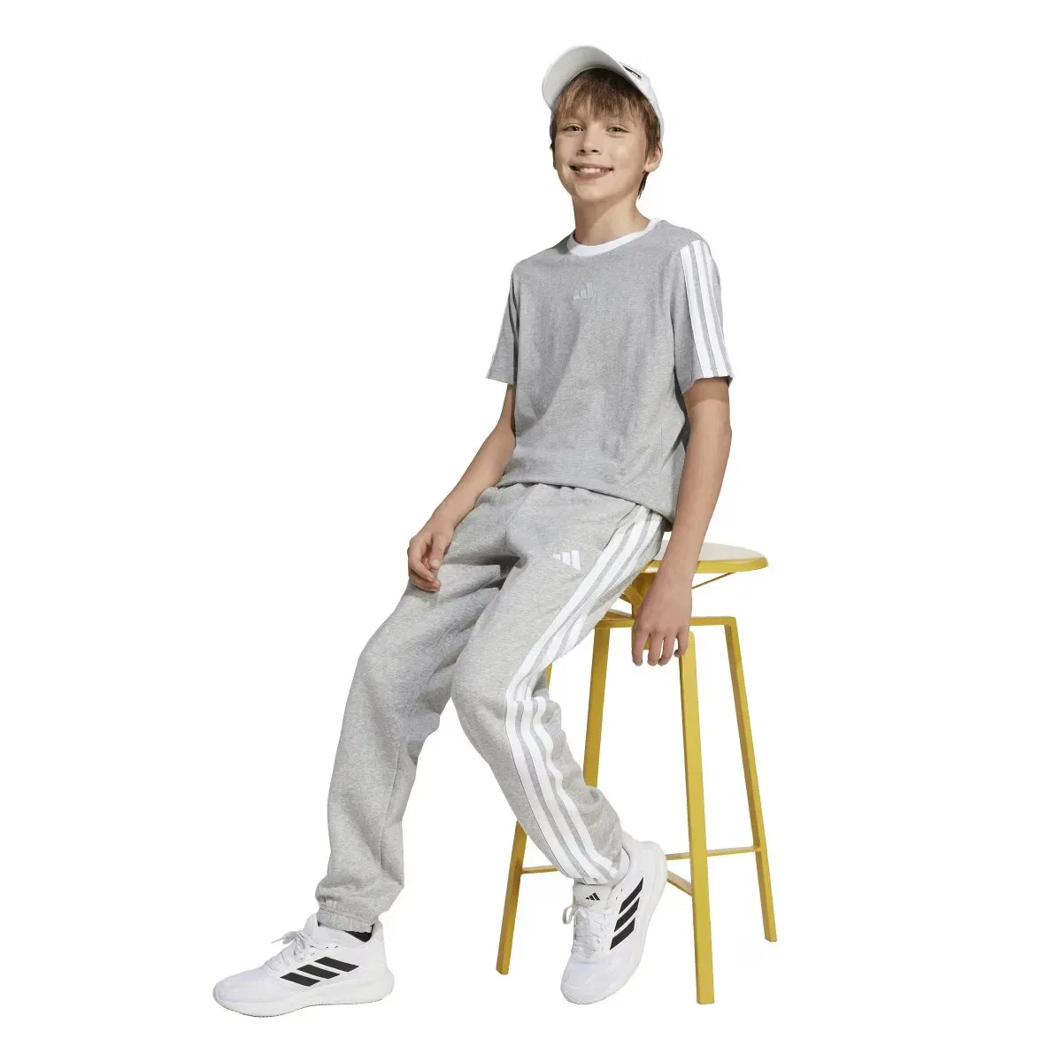 Детские спортивные штаны для мальчиков из футера adidas, Gris — фото 4