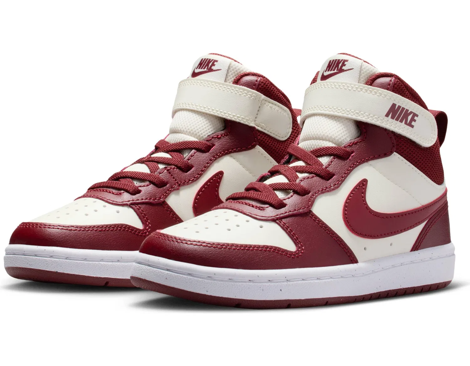 Детские кроссовки для мальчиков спортивные NIKE Court Borough Mid 2 NIKE, Soft Pearl Dark Team Red — фото 2