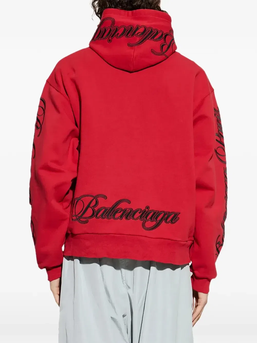 Худи оверсайз с логотипом BALENCIAGA, красный — фото 2