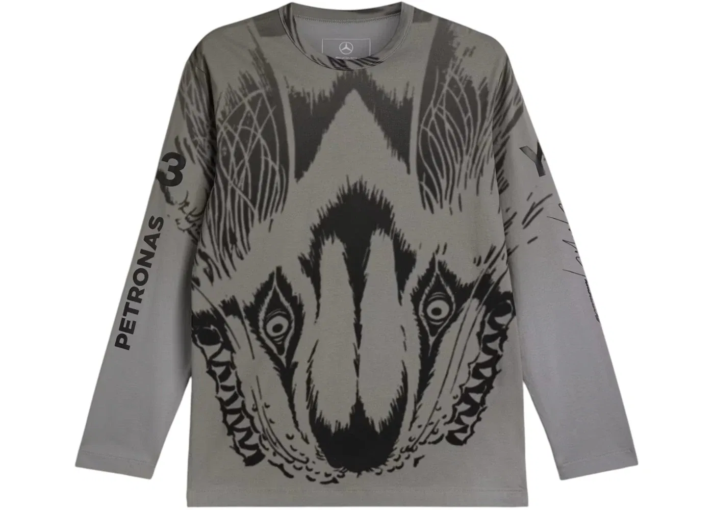 Мужской лонгслив с принтом Y-3 Mercedes Wolf Graphic Adidas, Black