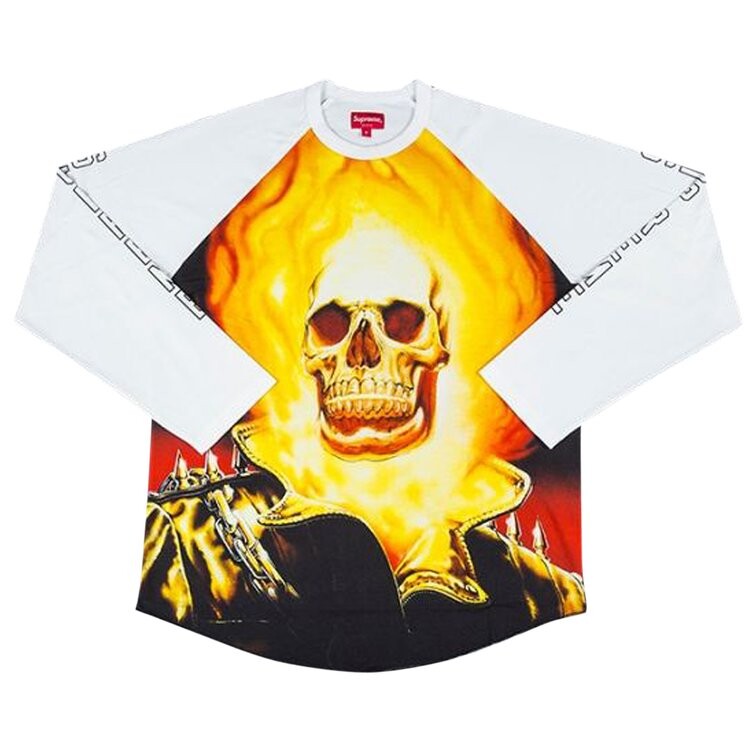 

Лонгслив Supreme Ghost Rider Raglan Long-Sleeve Top 'White', белый