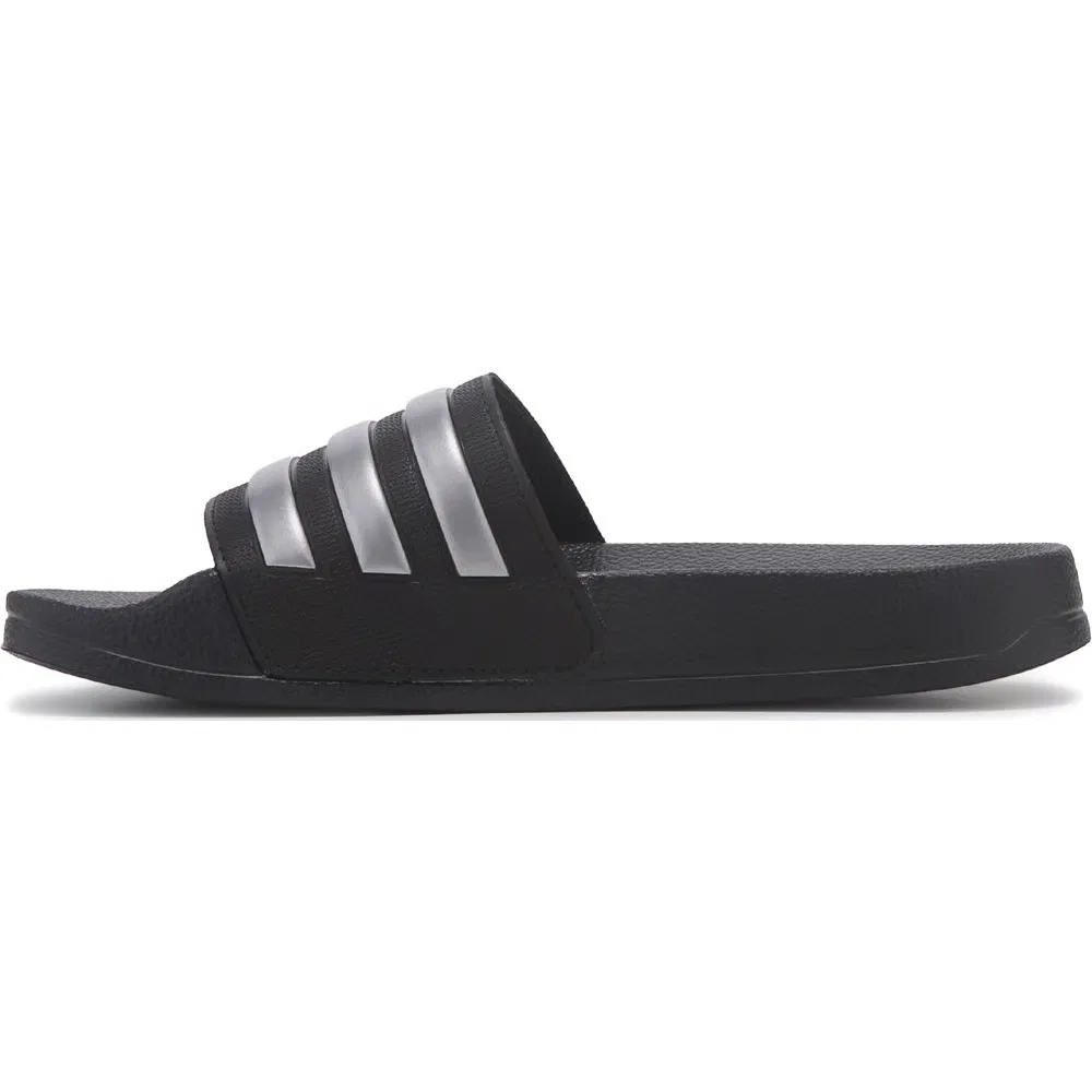 Детские сандалии-шлепанцы Adilette Adidas, Black/Metallic — фото 3