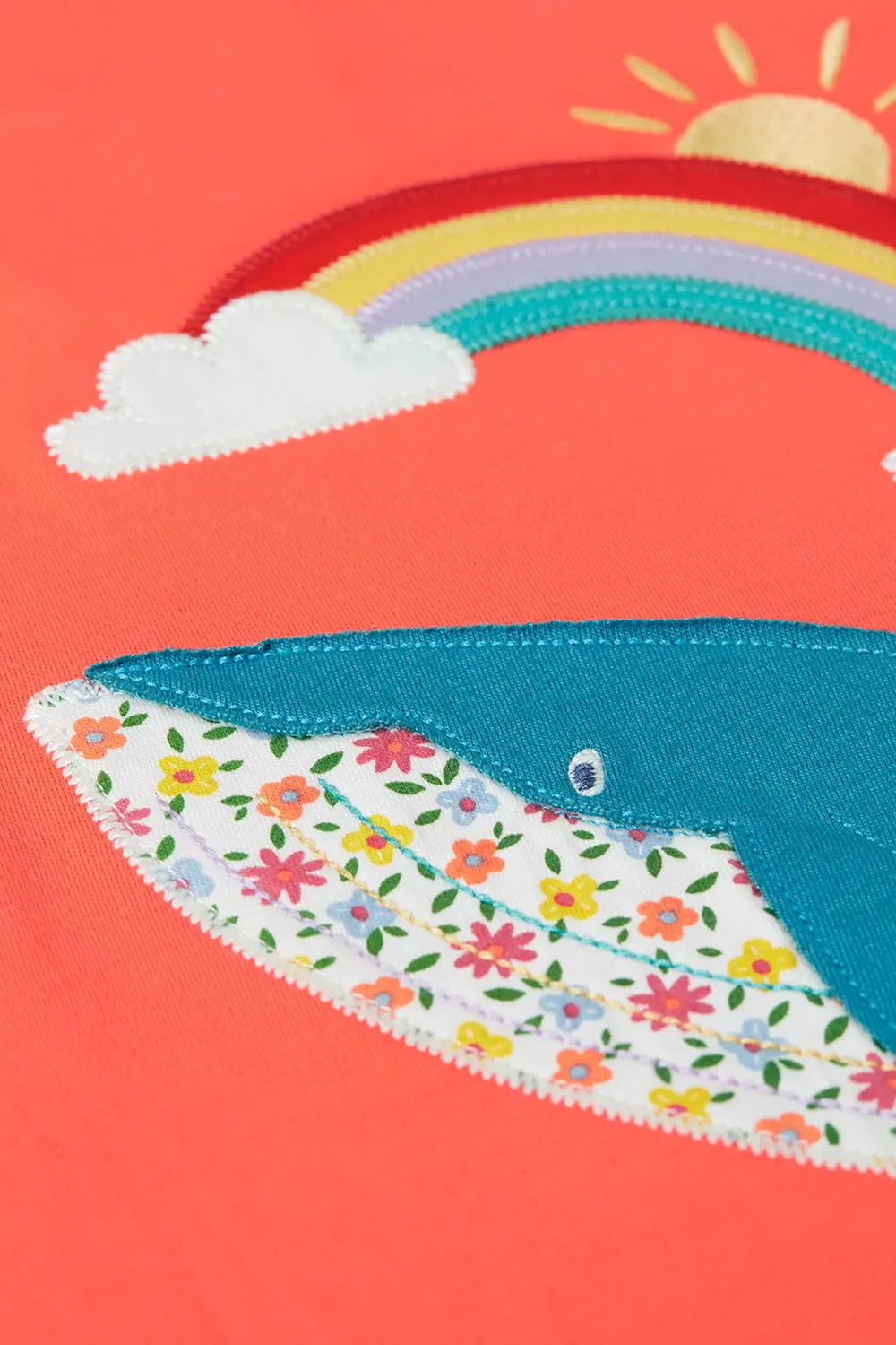 Детская футболка с аппликацией Scout Frugi, Coral — фото 4