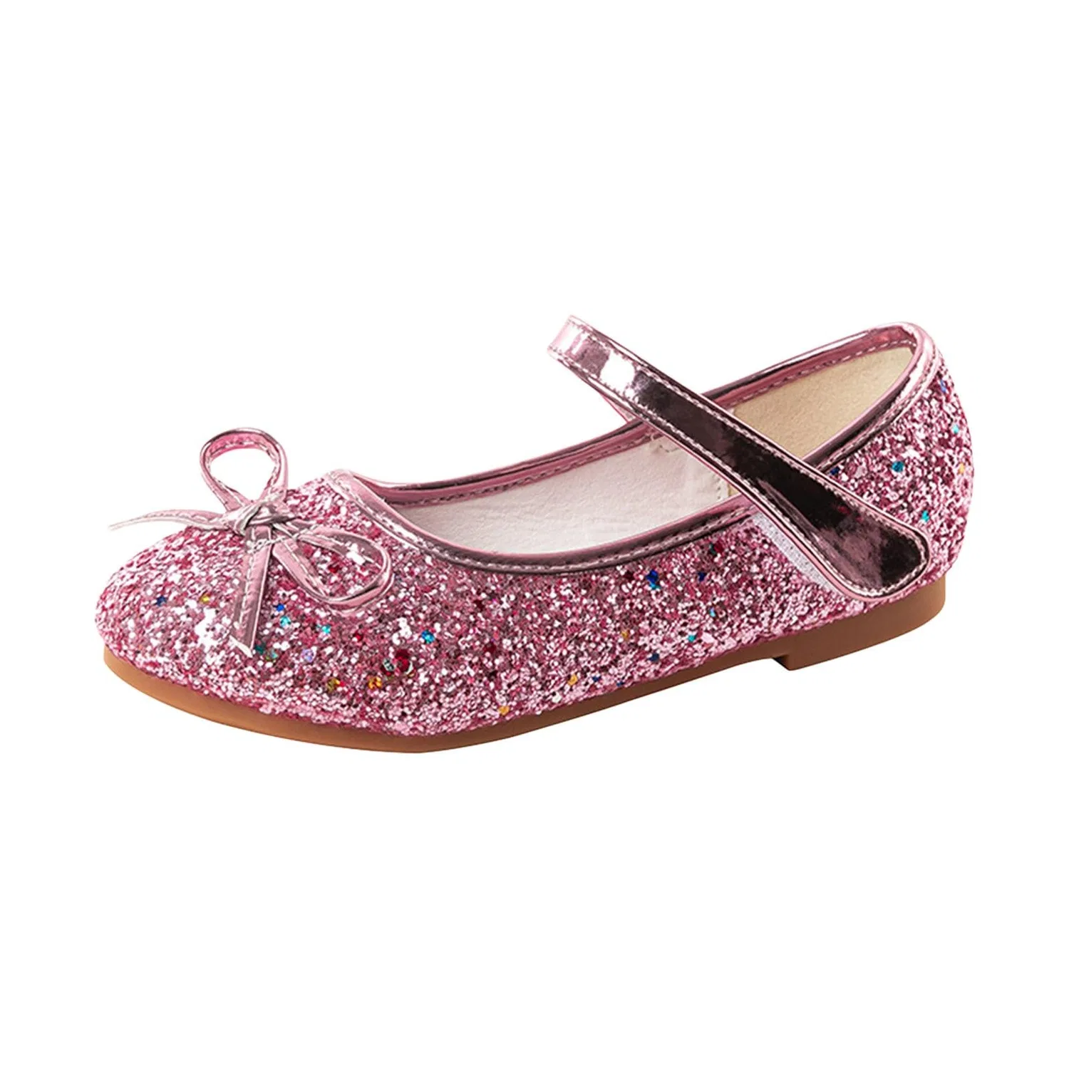 Детские туфли для девочек с пайетками Princess Shoes Elegant Mary Jane Sequin Ballet Flats Evening Shoes, Colore Rosa