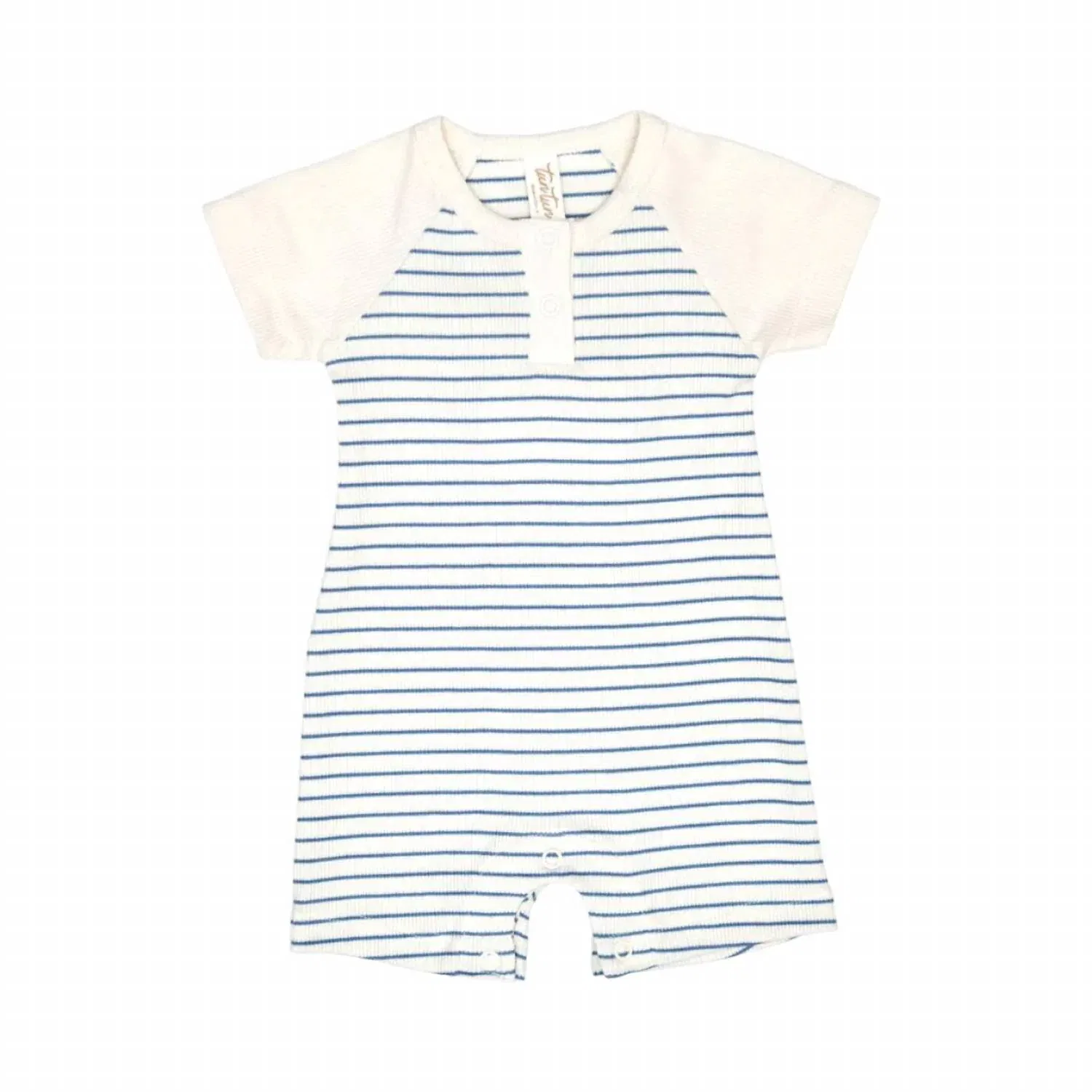 Детский боди-комбинезон для девочек с принтом в полоску Kid's Baseball Tee Romper tun tun, Blue/ Cream