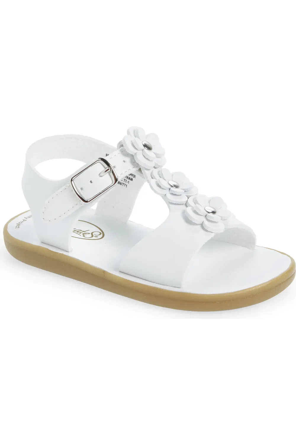Детские сандалии цветочные водонепроницаемые Jasmine Footmates, White Micro