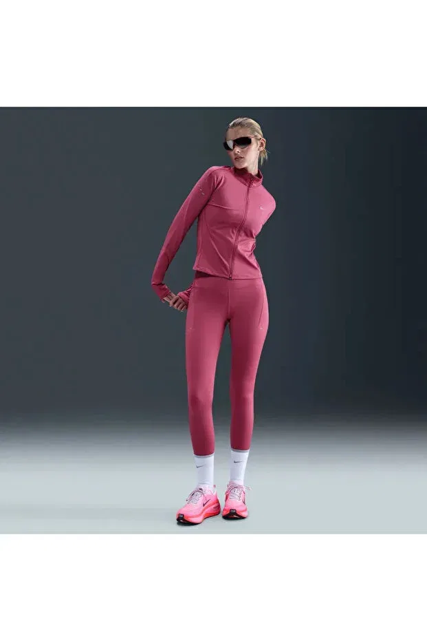 Женская водолазка с длинным рукавом Swift Dri-Fit FZ Midlayer Nike, Burgundy — фото 3