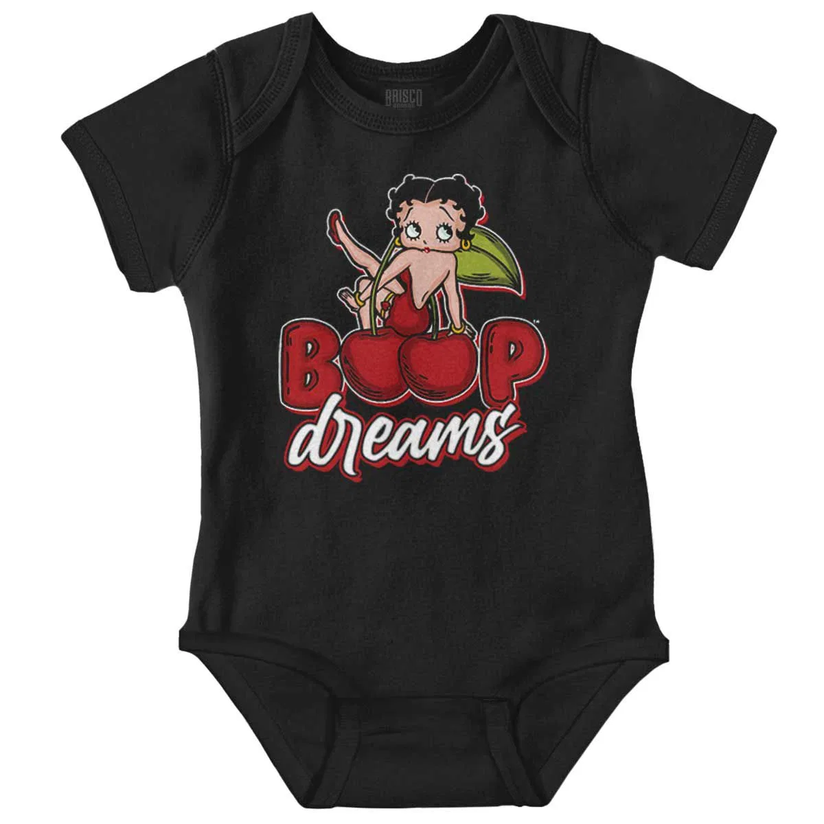 Детское боди для девочек хлопковое Betty Boop Cartoon Cherry Dreams Brisco Brands, Black
