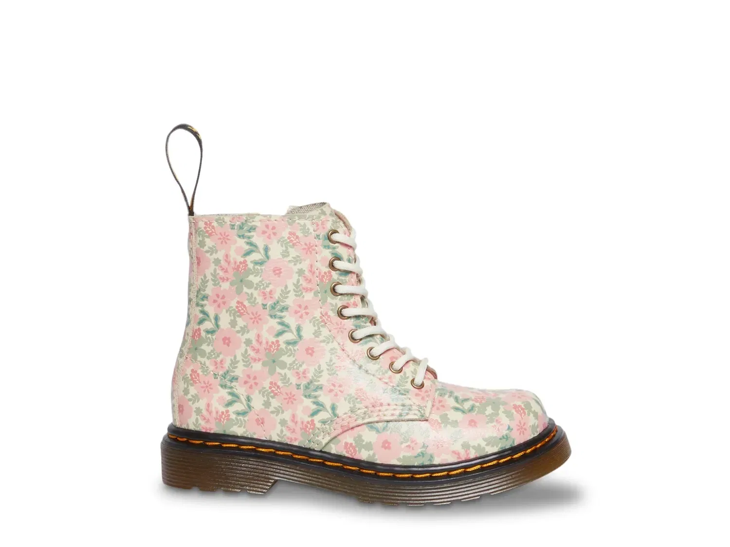 Ботинки Dr. Martens 1460 с цветочным принтом, детские, розовый/зеленый — фото 2