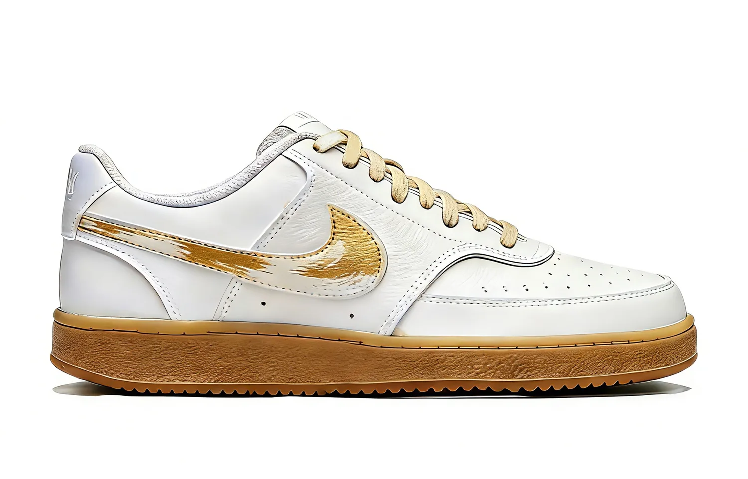 Nike Court Vision 1 Low top Skateboard Shoes Unisex White Gold — фото 4