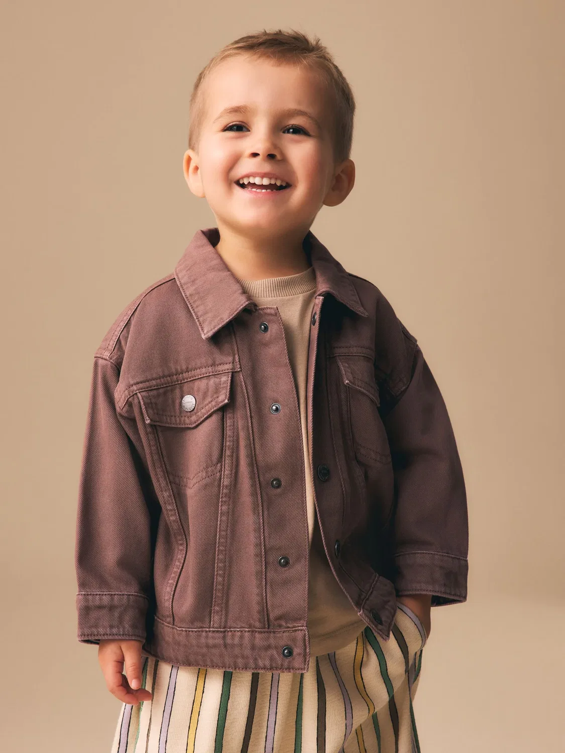 Джинсовая куртка, оверсайз, Brown Denim Western Next, коричневый