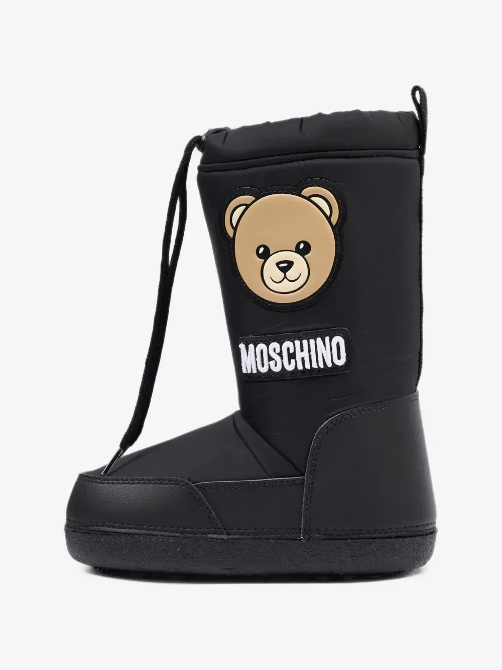 Ботинки с нашивкой в виде плюшевого мишки Moschino Kids, черный — фото 3