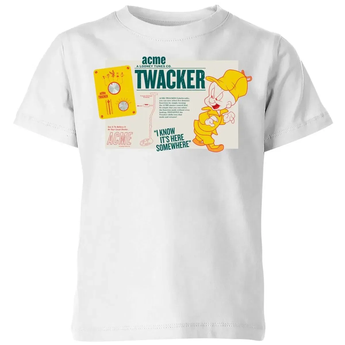 Детская футболка с принтом Acme Twacker Looney Tunes, White — фото 2