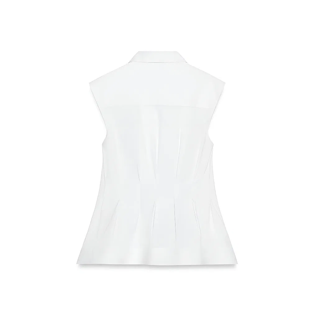 Женская рубашка с отложным воротником ZW Shirts Women's White Lapel Moderate ZARA, White — фото 3