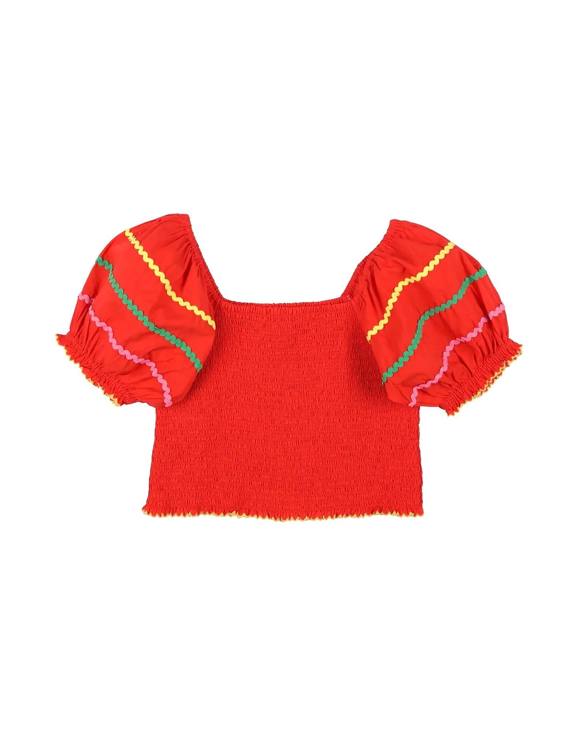 Детская блузка для девочек с вышивкой Stella Mccartney Kids, красный — фото 2
