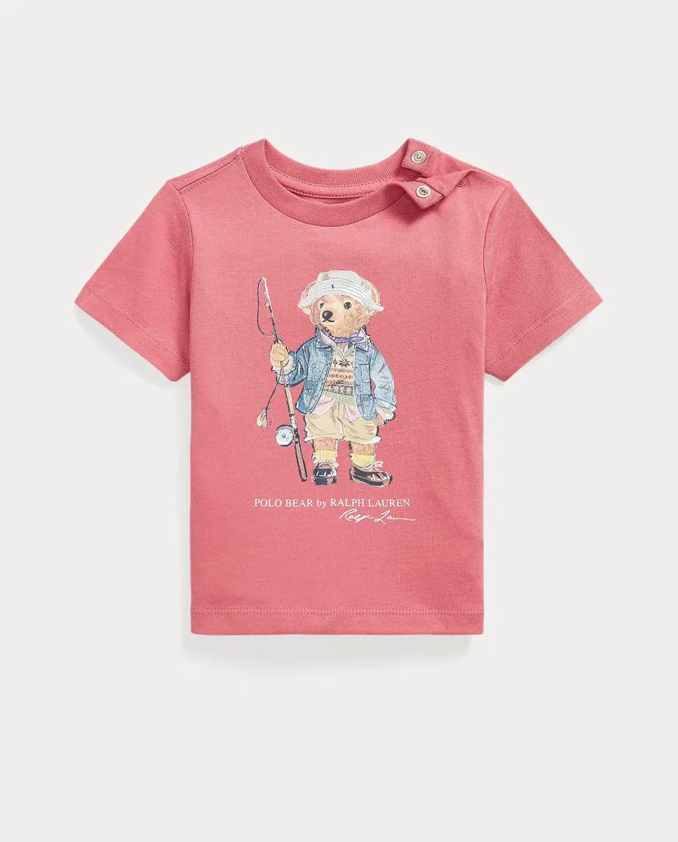 Детская футболка из хлопка, Polo Bear, Polo Ralph Lauren, коралловый
