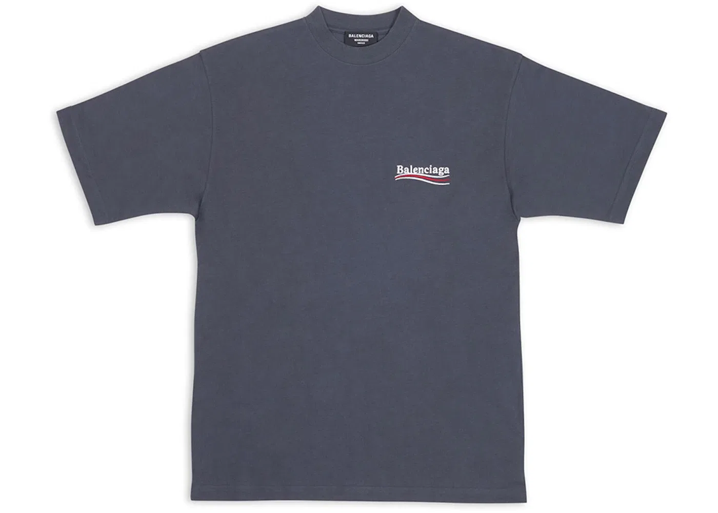Мужская футболка с принтом Balenciaga Political Campaign Large Fit T-Shirt, Dark Grey/White