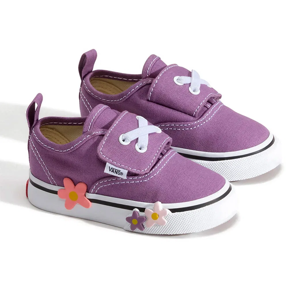 Кроссовки Authentic Elastic V Flower Vans, фиолетовый