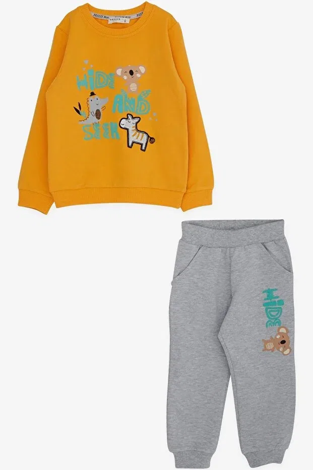 Детский спортивный костюм для мальчиков с принтом Breeze, Mustard Yellow