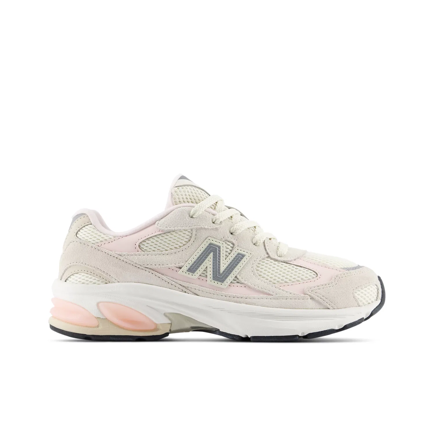 Детские кроссовки на шнуровке с сетчатым верхом 2010 Lace New Balance, Turtledove With Shell Pink