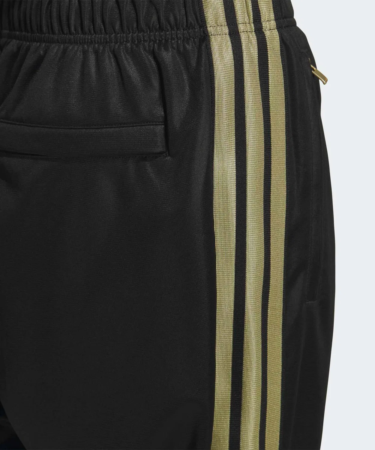 Мужские спортивные брюки с двойным трикотажем, открытый низ, модель Stadium Gold, Adidas, Black/Gold — фото 4
