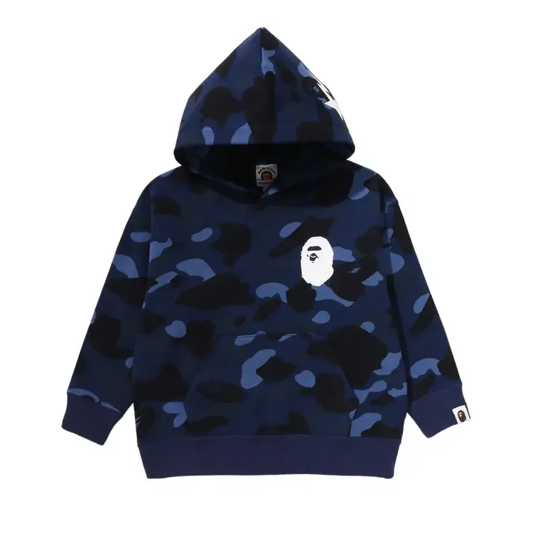 Детская толстовка BAPE Kids Color Camo Ape Head Relaxed Fit Pullover Hoodie 'Navy'