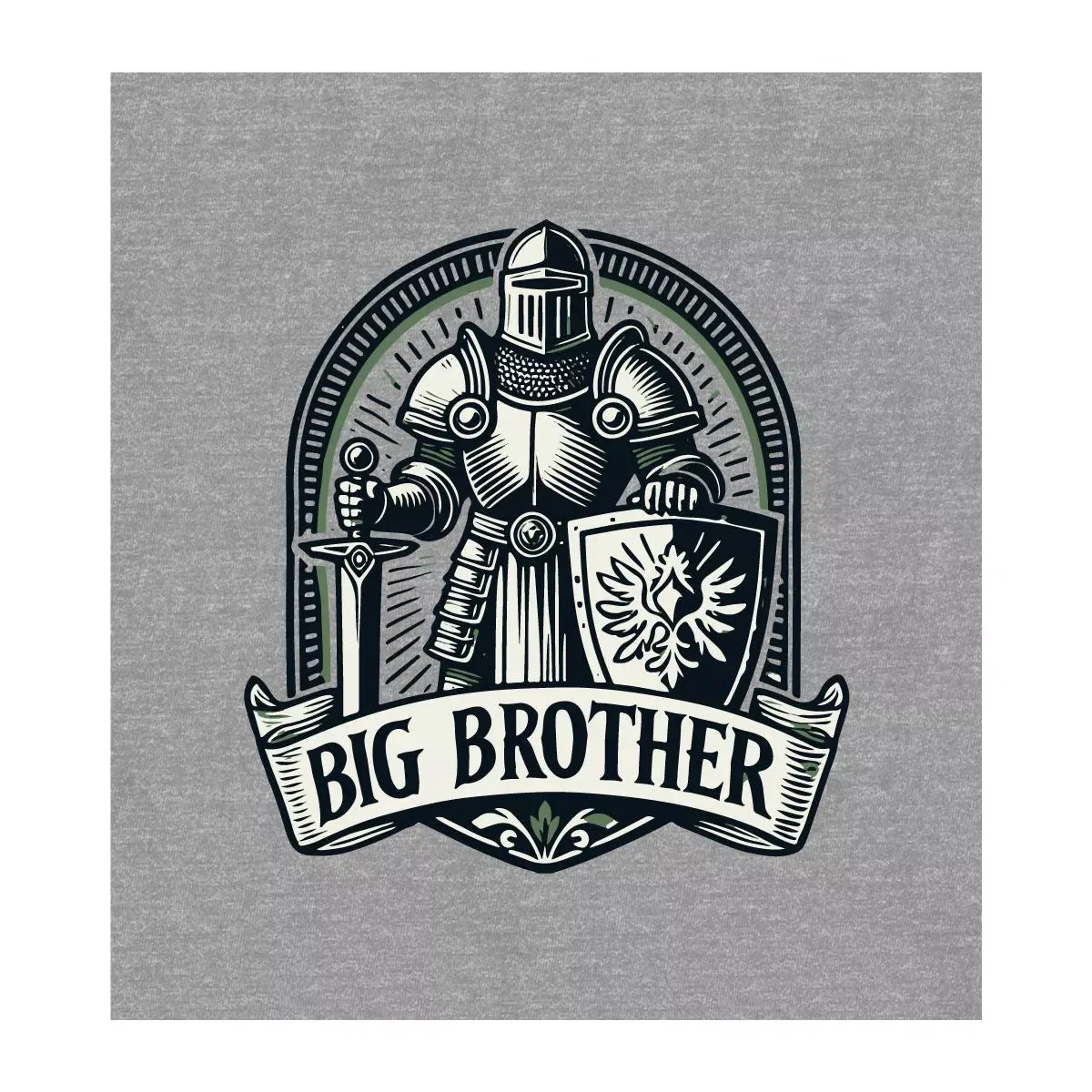 Детский свитшот для мальчиков с капюшоном Big Brother Knight Bioworld, Heather Gray — фото 2
