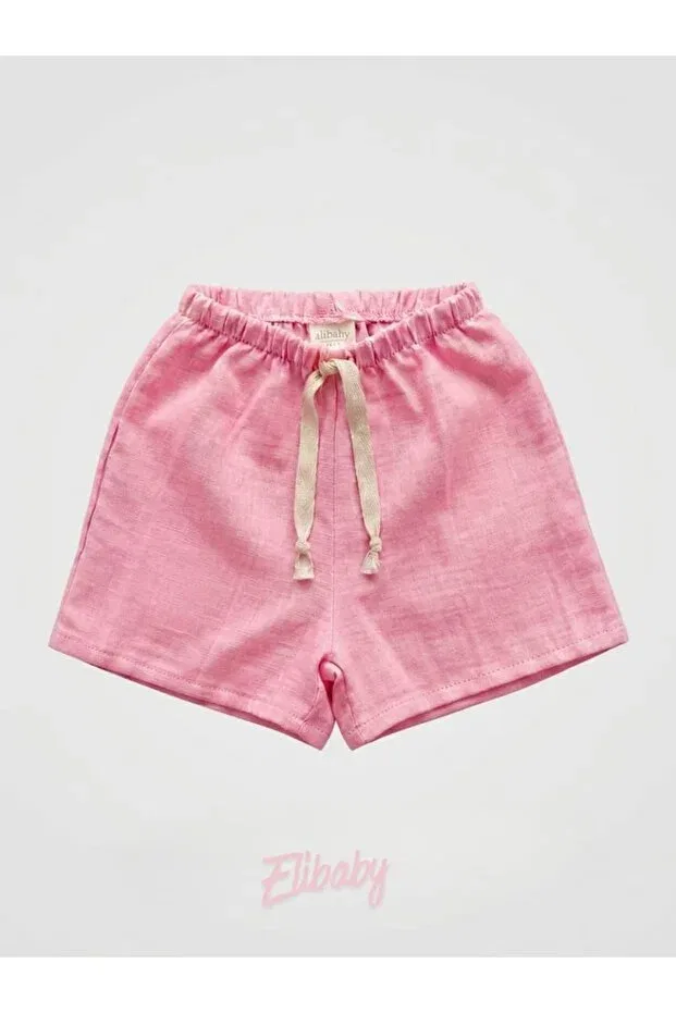 Детские шорты для мальчиков хлопковые Elibaby, Candy Pink — фото 3
