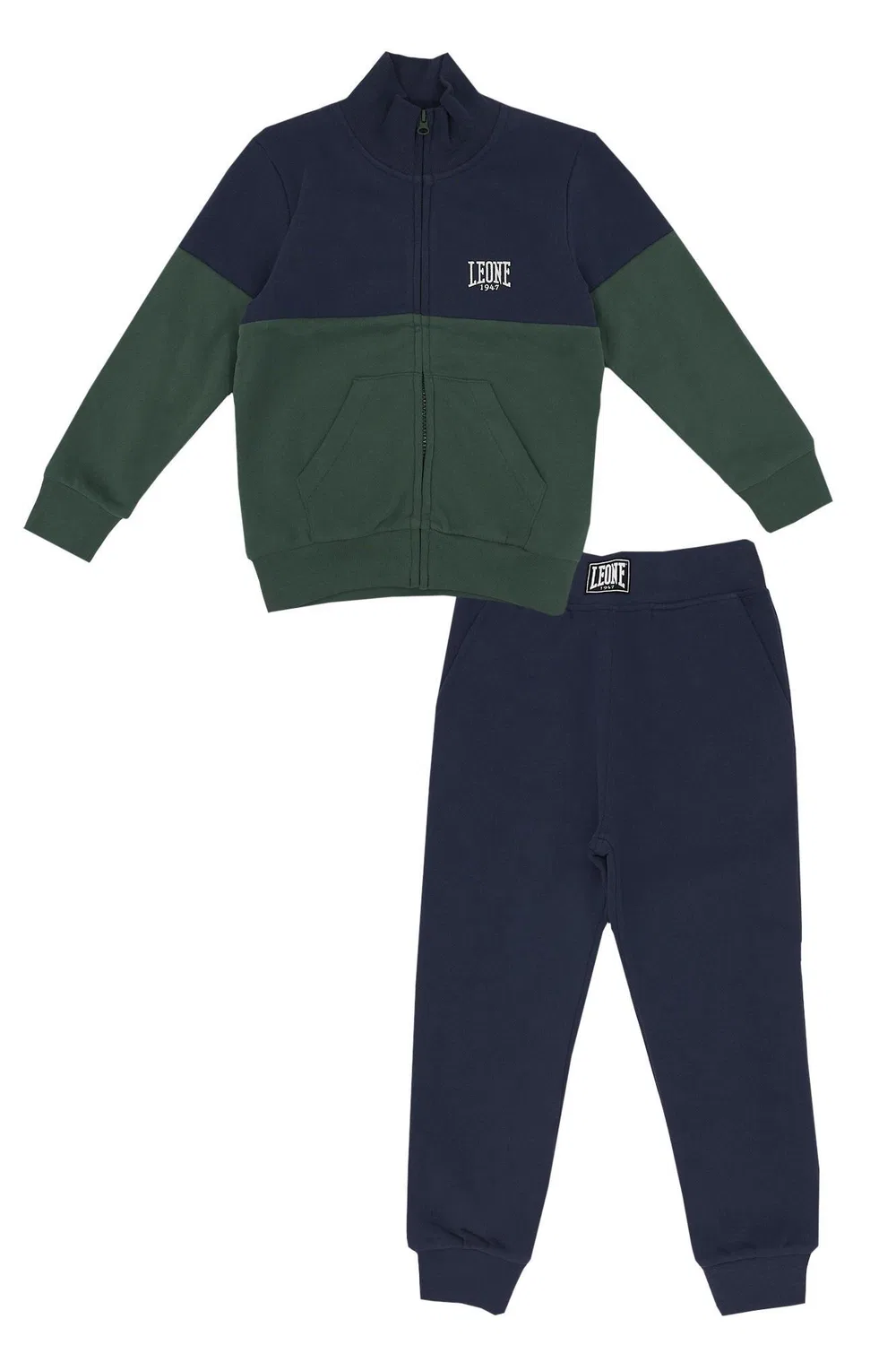 Детский спортивный костюм с воротником-стойкой Leone 1947 Apparel, Цвет Grun / Blau