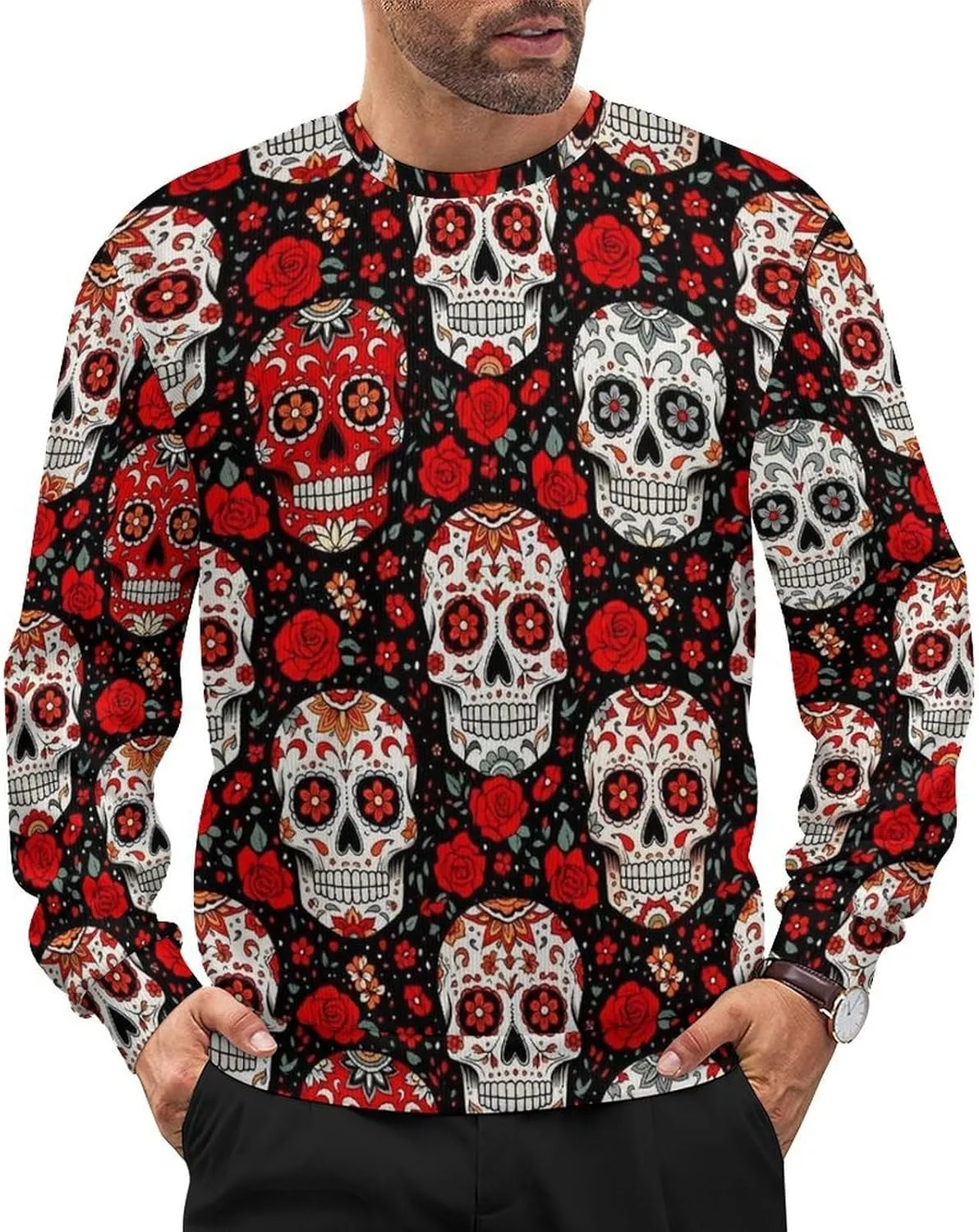 

Мужской свитер с длинным рукавом и круглым вырезом SEBNATAL