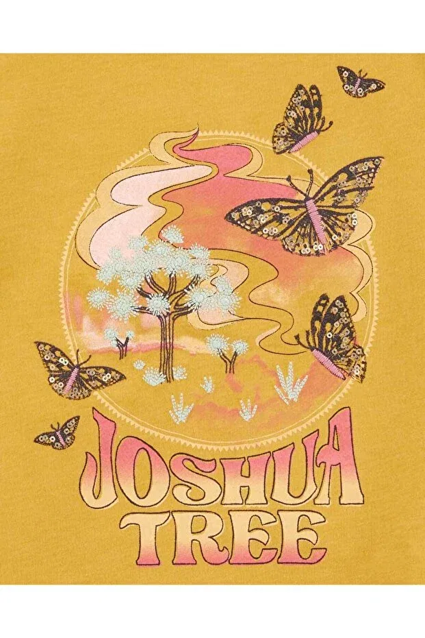 Детская футболка для девочек хлопковая Oshkosh B’Gosh, Yellow — фото 2