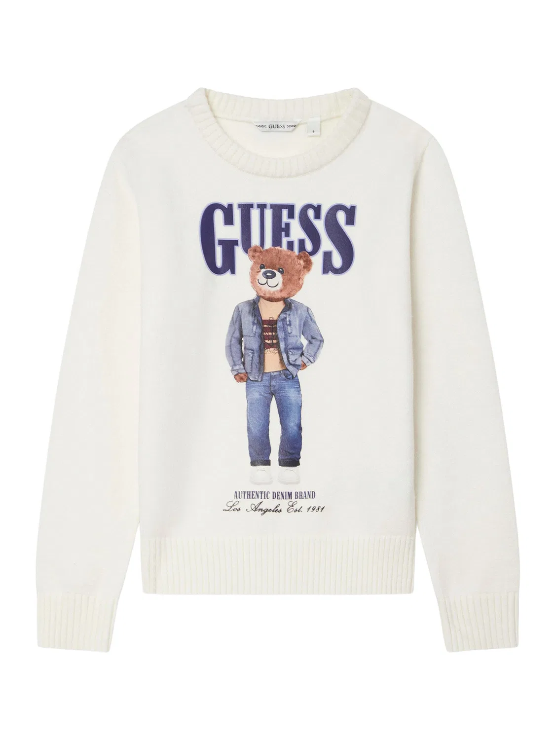 Пуловер цвета экрю стандартного кроя для мальчика Guess, кремовый