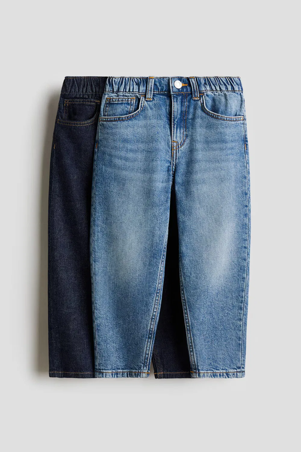 Комплект из 2 джинсов свободного кроя с зауженными штанинами H&M, Denimblau/Dunkles Denimblau