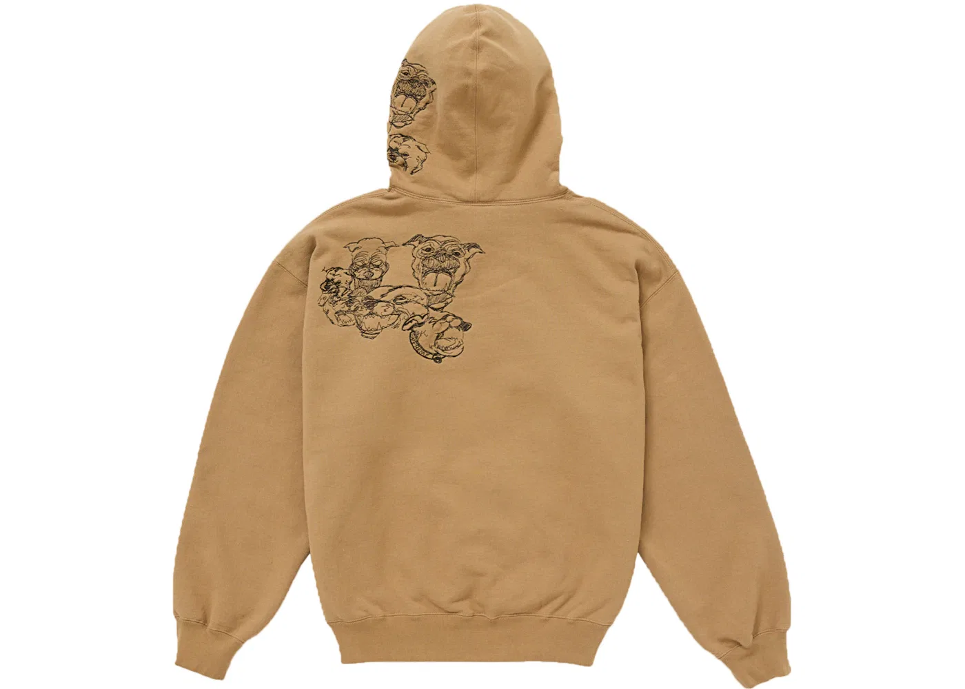 Мужской худи с вышивкой Supreme Pitbulls Sweatshirt, Brown — фото 3