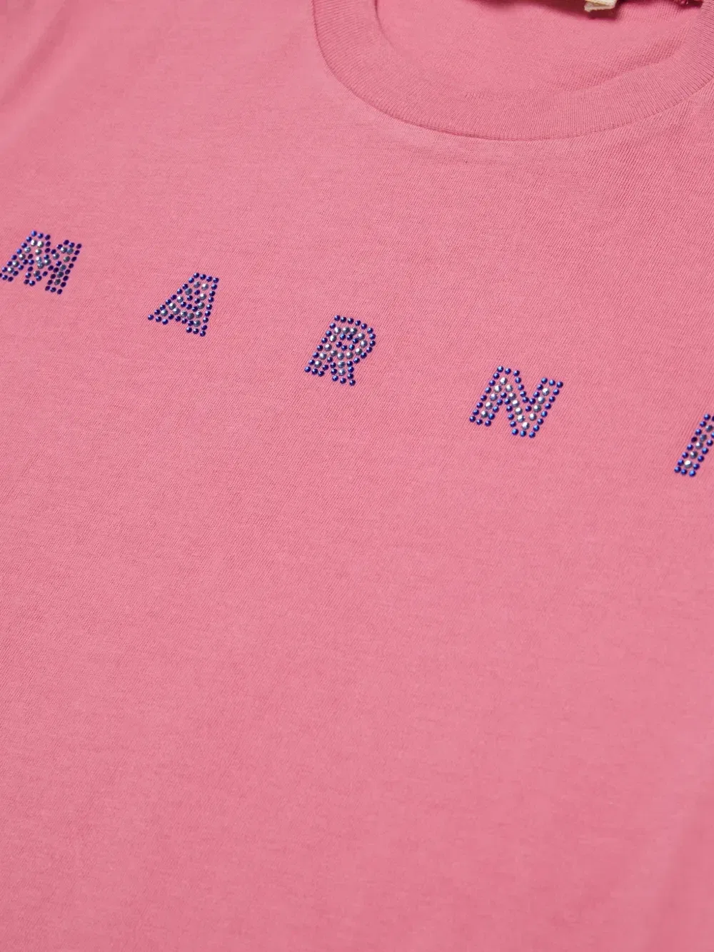 Футболка с логотипом и стразами Marni Kids, розовый — фото 4