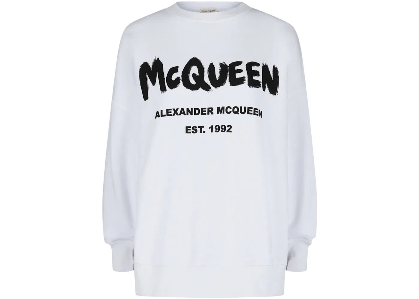 Женский свитшот с принтом Graffiti Logo Alexander McQueen, White Black