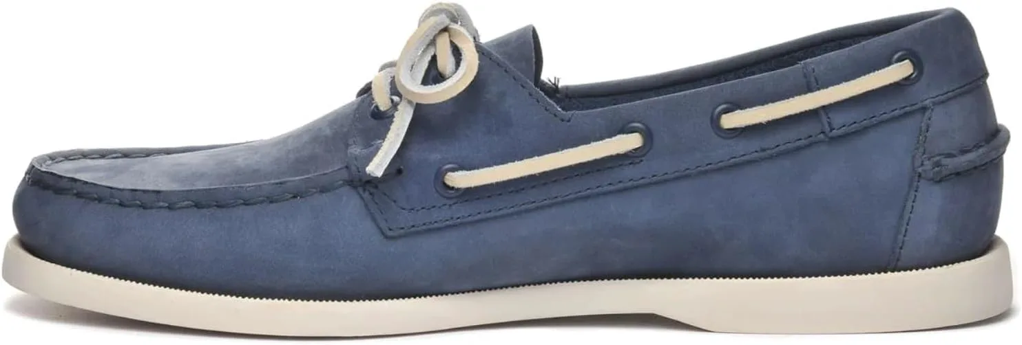 Мокасины Sebago Portland Nubuck - ручная работа, с кожаной подкладкой, с резиновой подошвой с протектором, не оставляющей следов и не скользящей, синий — фото 2