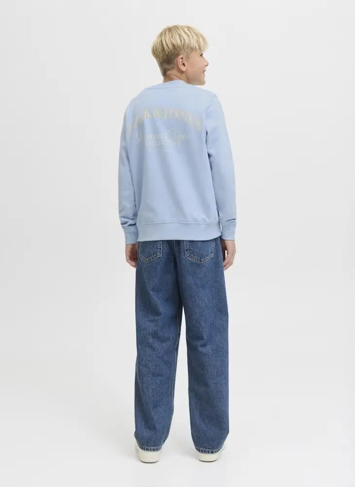 Свитшот свободного кроя jjebrandes Jack & Jones Junior, голубой — фото 2