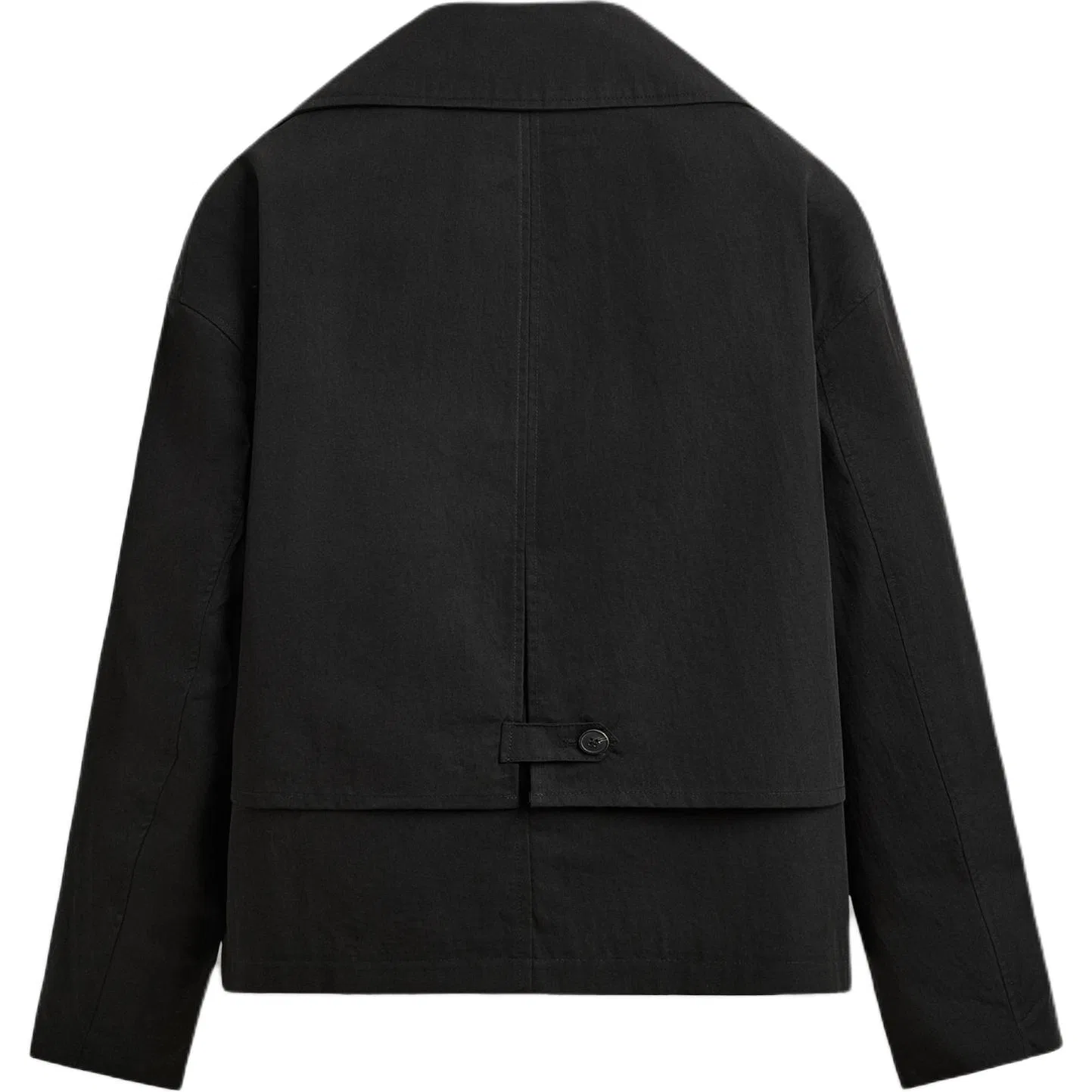 Мужское тонкое пальто-тренч с воротником-стойкой Suit Collar Thin, ZARA, Black — фото 3