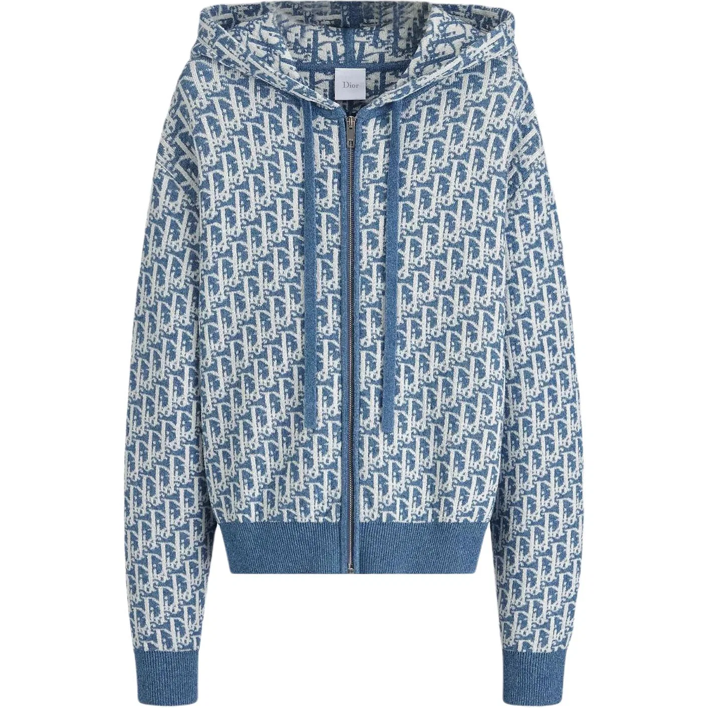 Женская куртка с капюшоном, прямой крой, DIOR, Blue