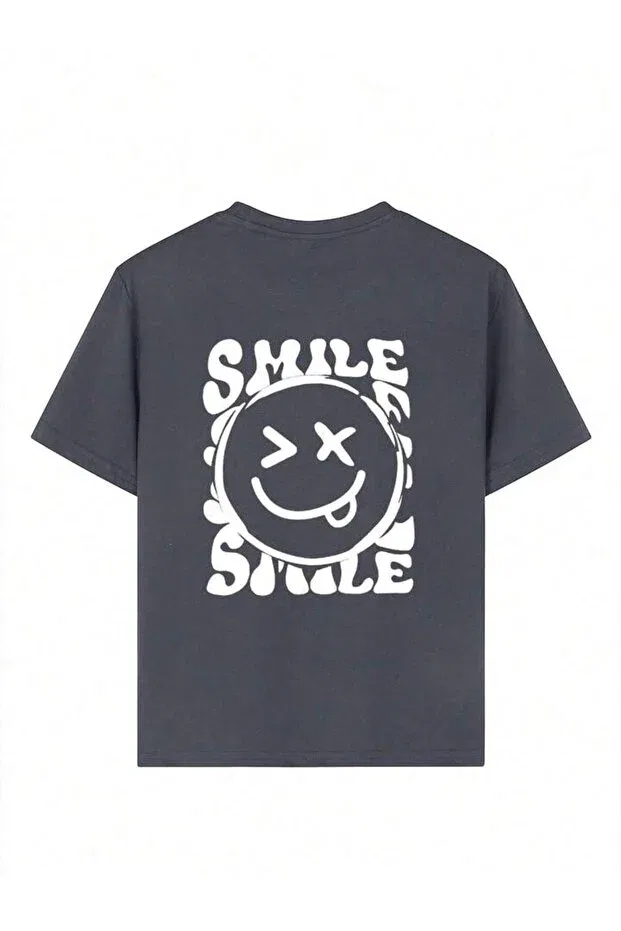 Детская футболка с принтом Anthracite Smile Vinraus Giyim, Anthracite