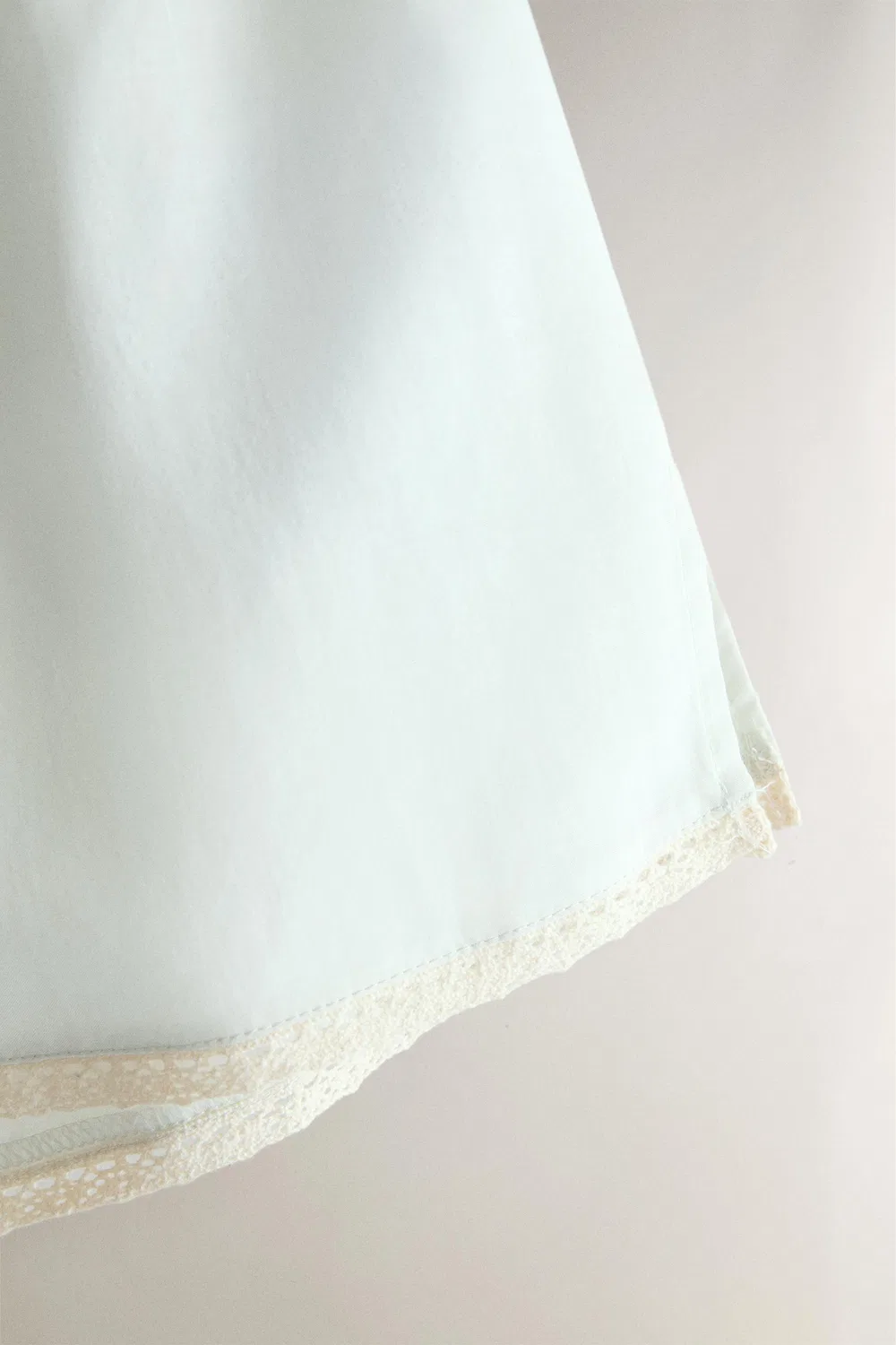 Хлопковые шорты с кружевом ZARA, Light blue — фото 3