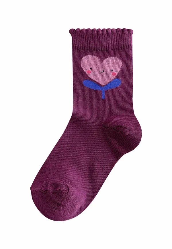 Носки 4 пары, Rich flower and heart ankle, Next, красный, оранжевый, Royal blue — фото 3