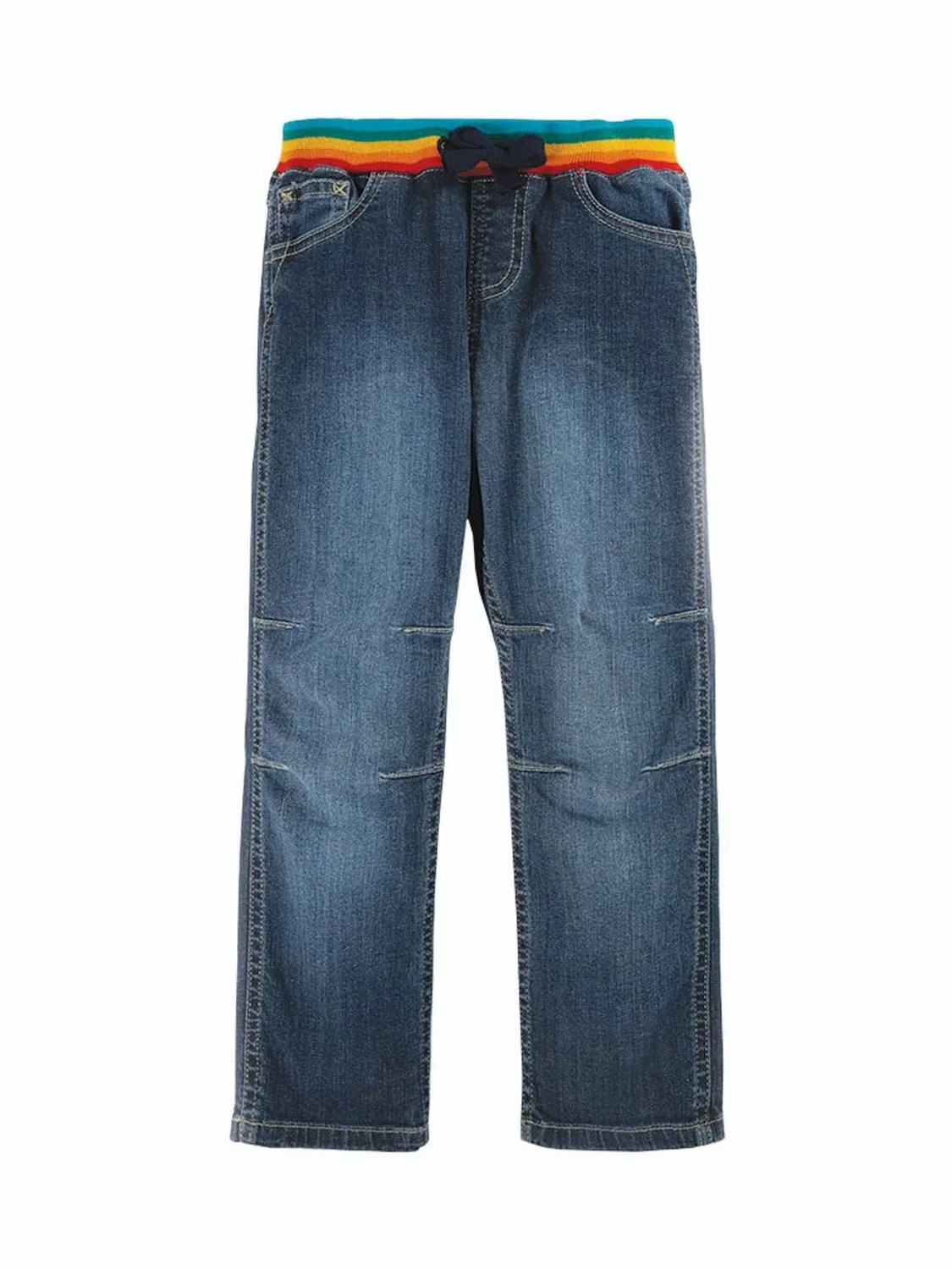 Джинсы с мягким поясом, модель Blue Concave Frugi, синий — фото 3