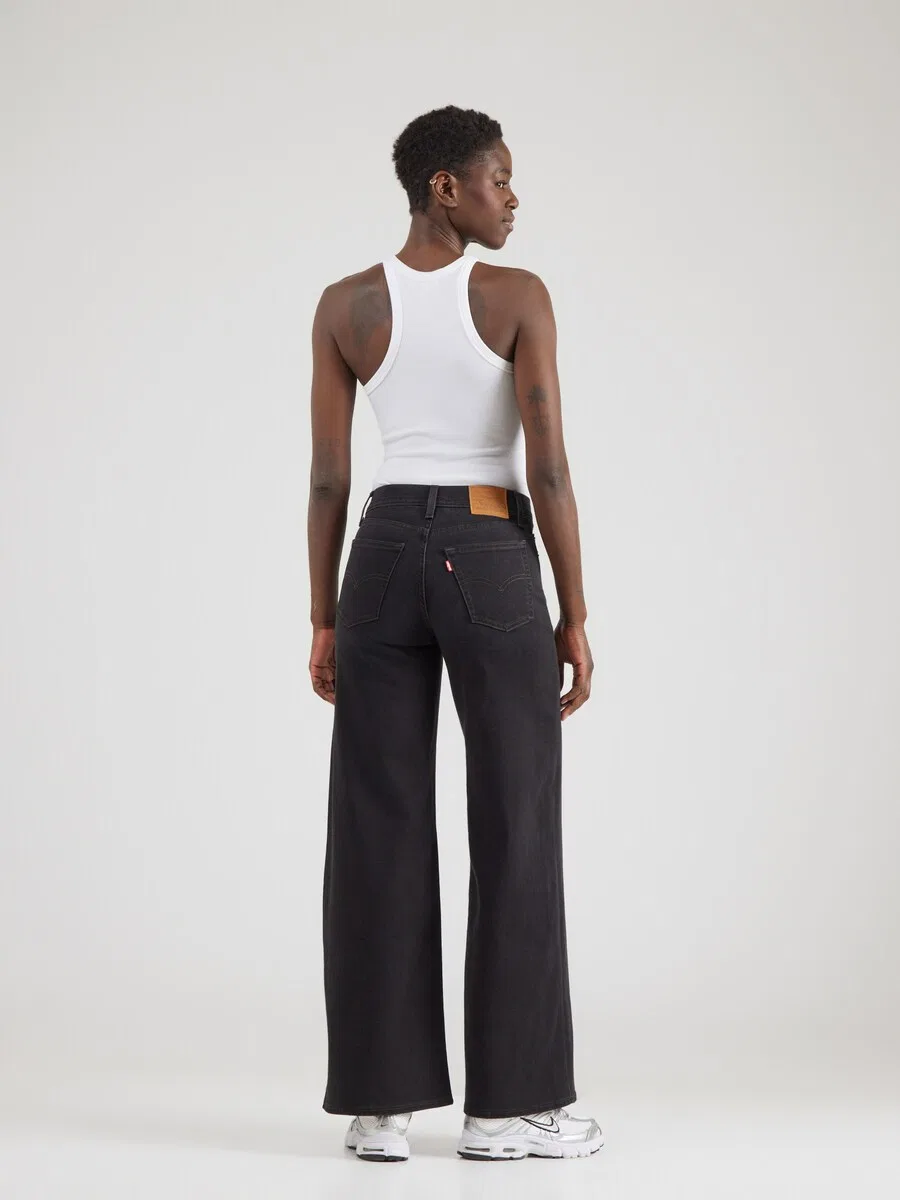 Джинсы LEVI'S Wide leg Jeans '728 High Rise Wide Leg' черного цвета — фото 3