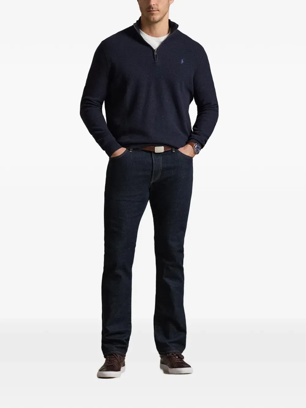 Свитер с воротником на молнии POLO RALPH LAUREN, синий — фото 2