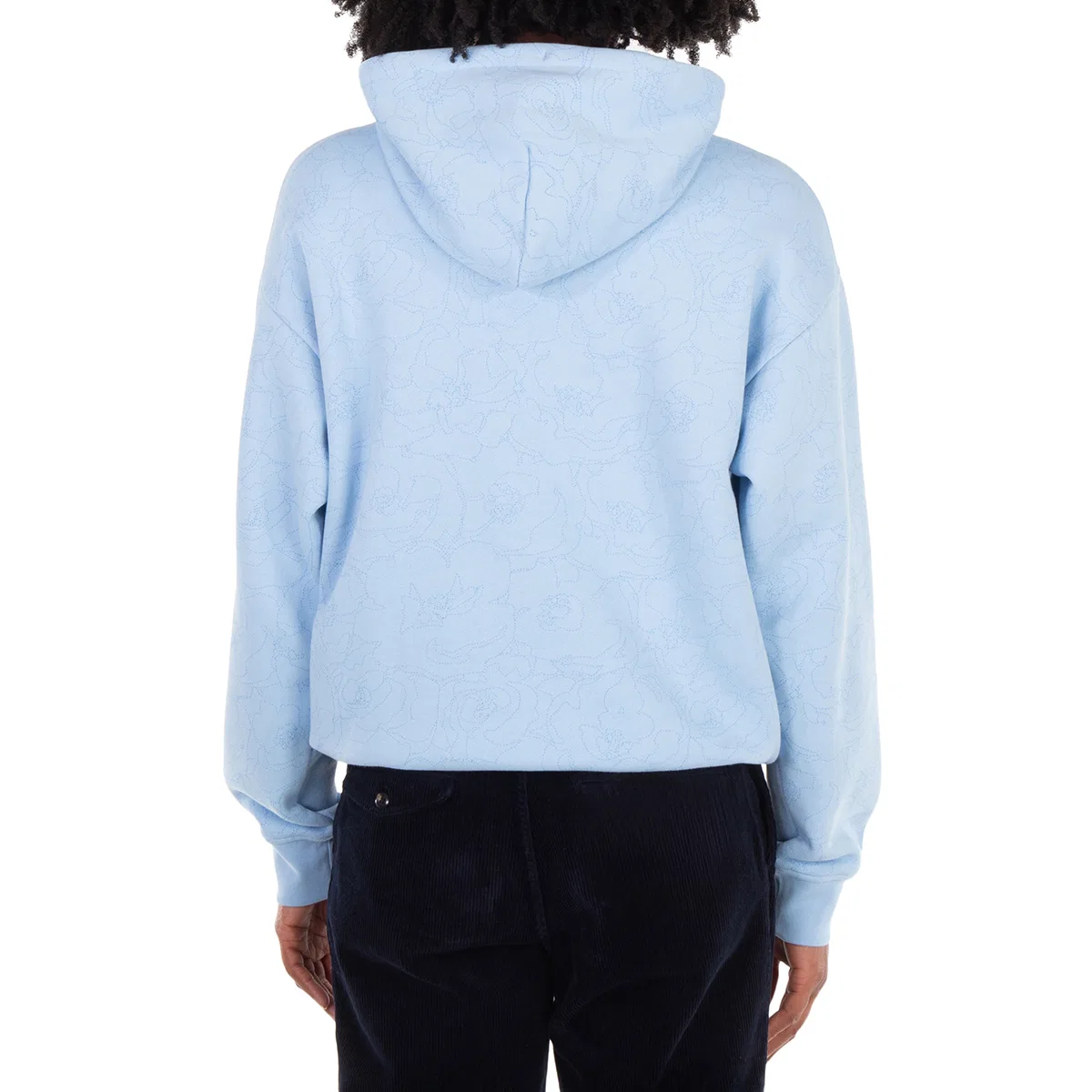 Худи свободного кроя с цветочным принтом Relaxed Fit Floral Print Cotton Hoodie Lacoste, Overview — фото 4