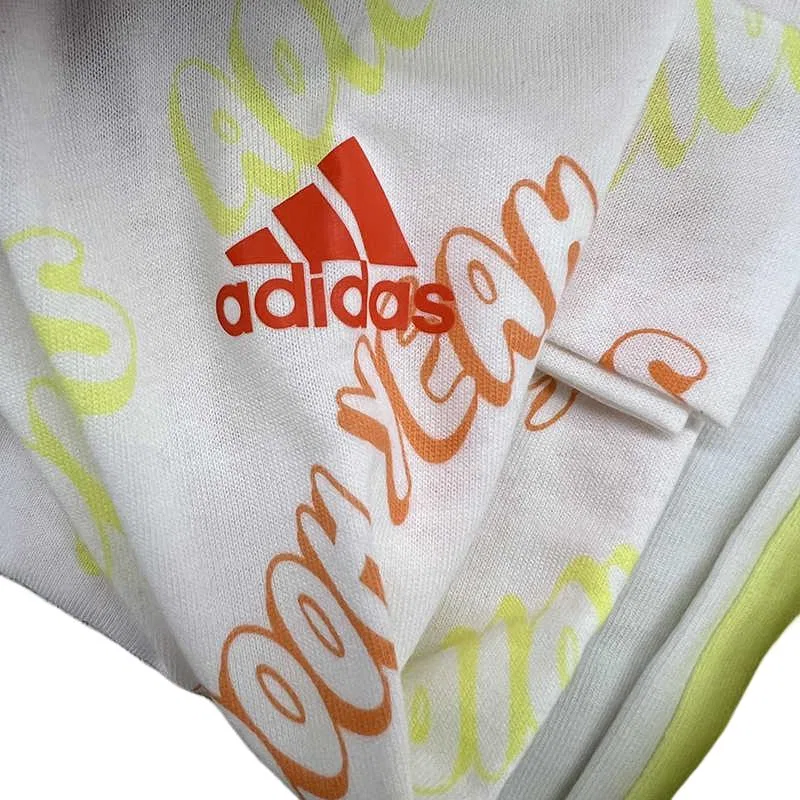 Детский комплект из футера с длинным рукавом Adidas, White Orange — фото 4
