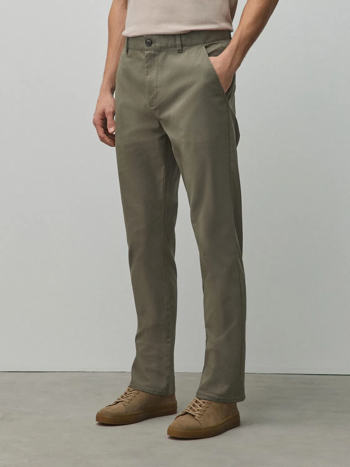 Брюки чинос, зауженные, Khaki Green Next