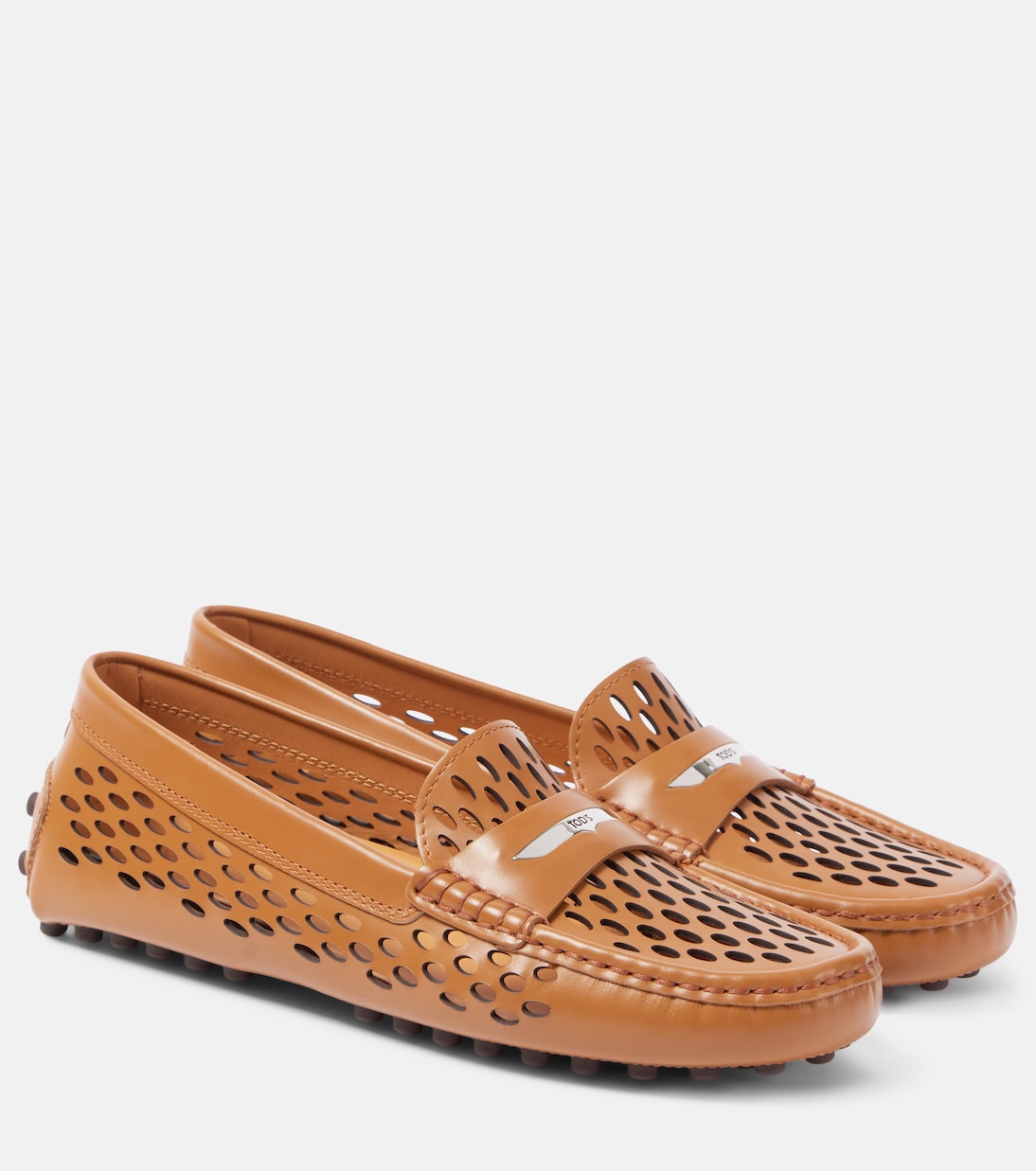 Туфли Gommino из перфорированной кожи для вождения Tod's, Kenia Scuro